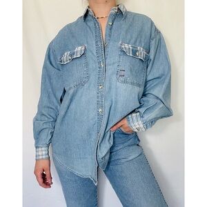 Andrew’s Blues | Vintage 90s Blue Denim Western Button-Down Shirt